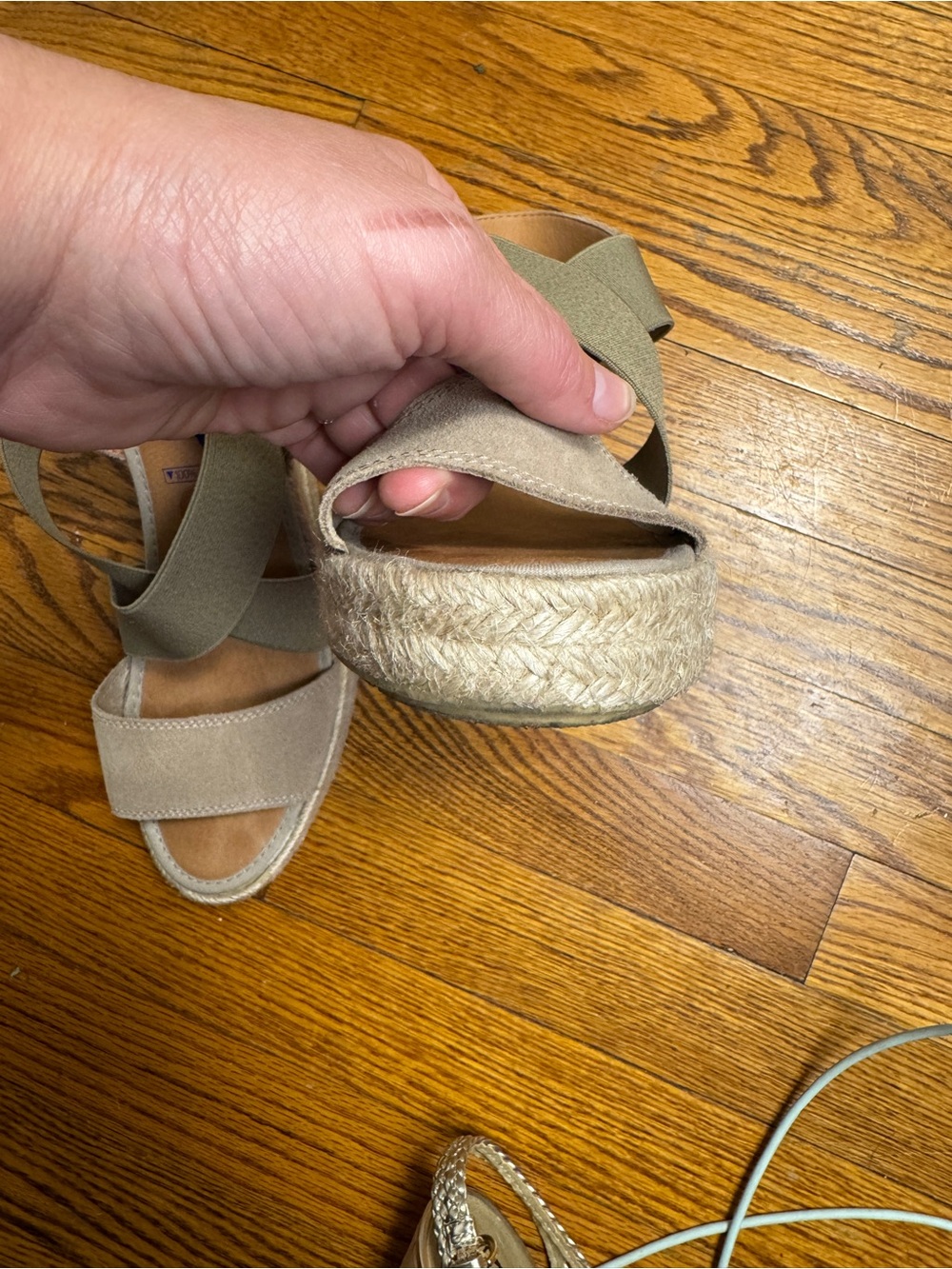EUC Verbenas Spain Espadrille Wedge Sandals Suede Elastic 9.5 - Picture 14 of 14